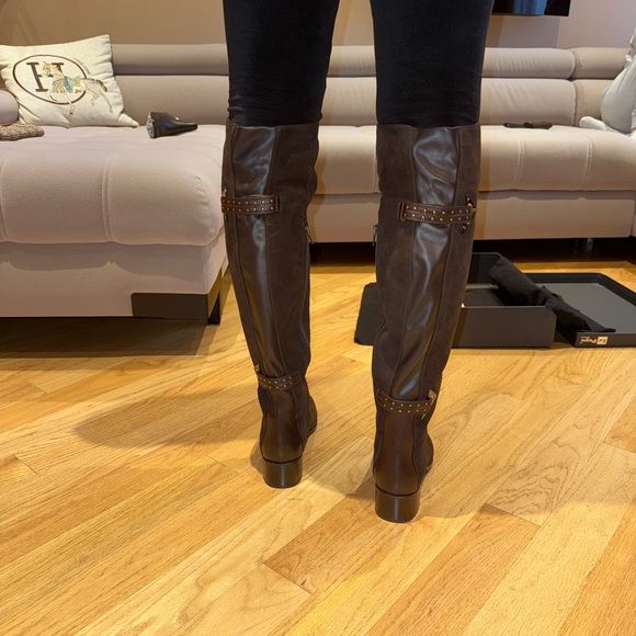 Le Pepe brown suede leather over the knee boots Italian size 37 NEW - Picture 4 of 13